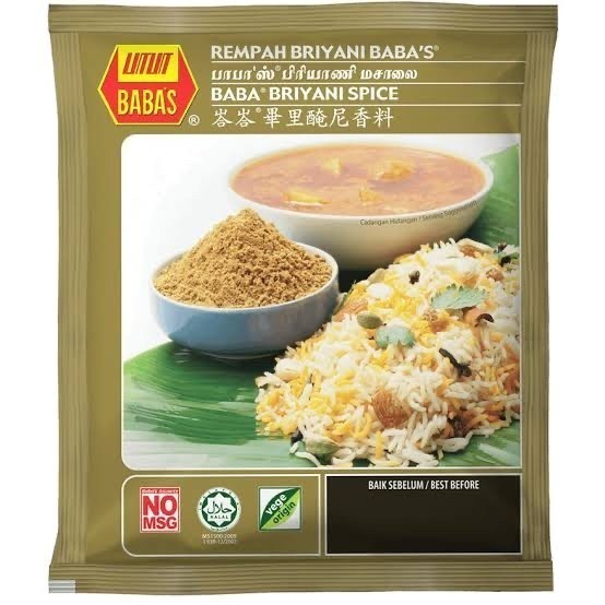 

Ready (0_0) Bumbu BABA'S Babas Briyani Spice / Rempah Briyani Baba's 70 Gram