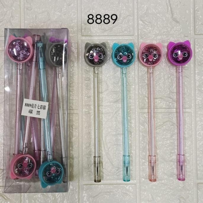 

pen gel kepala tikus gliter isi 12