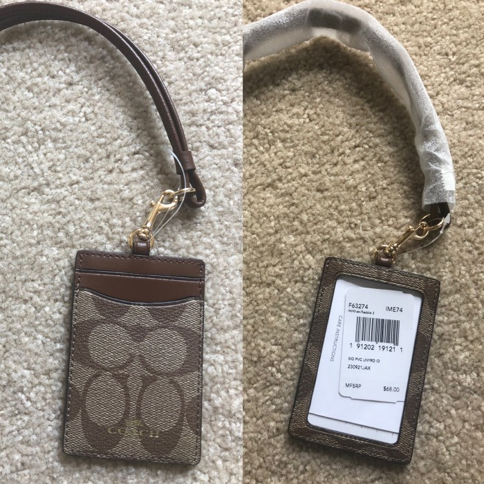 

Nwt Coach Lanyard Gantungan Nama Khaki Saddle 2 Brown