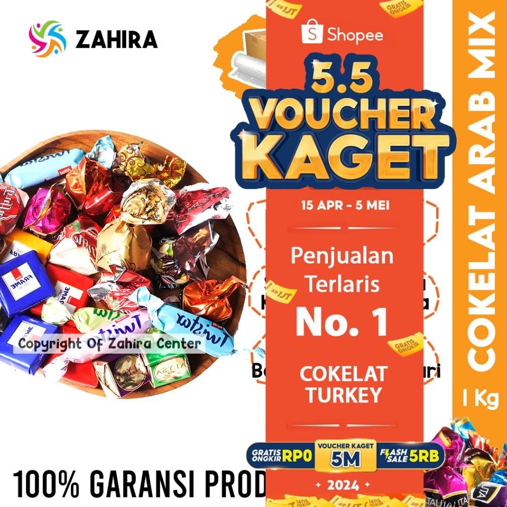 

Cokelat Arab Turki Premium 1Kg Pasti Fresh Cokelat Mix Camilan Mood Booster Dari Truffle Deluxe