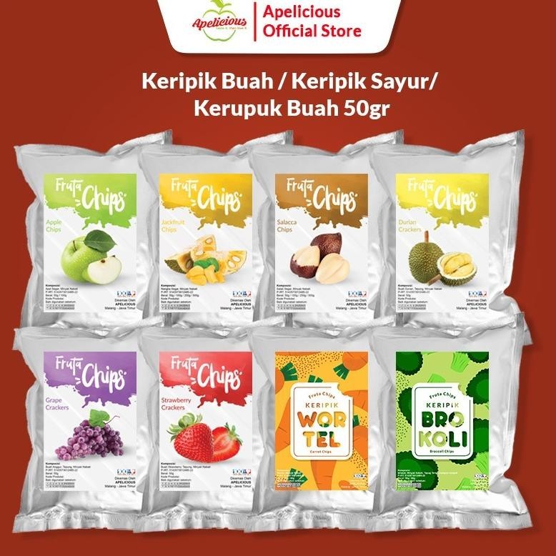 

Apelicious Keripik Buah / Kripik Sayur Krupuk Buah Apel Nangka Mangga Fruta Cemilan Khas Malang