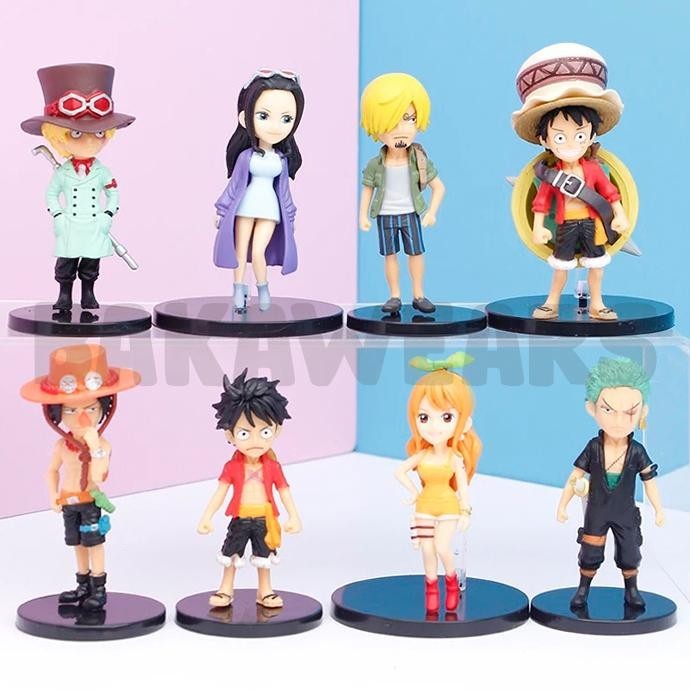 Action Figure One Piece: Mini Version - Luffy, Ace, Sabo, Zoro, Sanji, Robin, Nami (Bakawears)