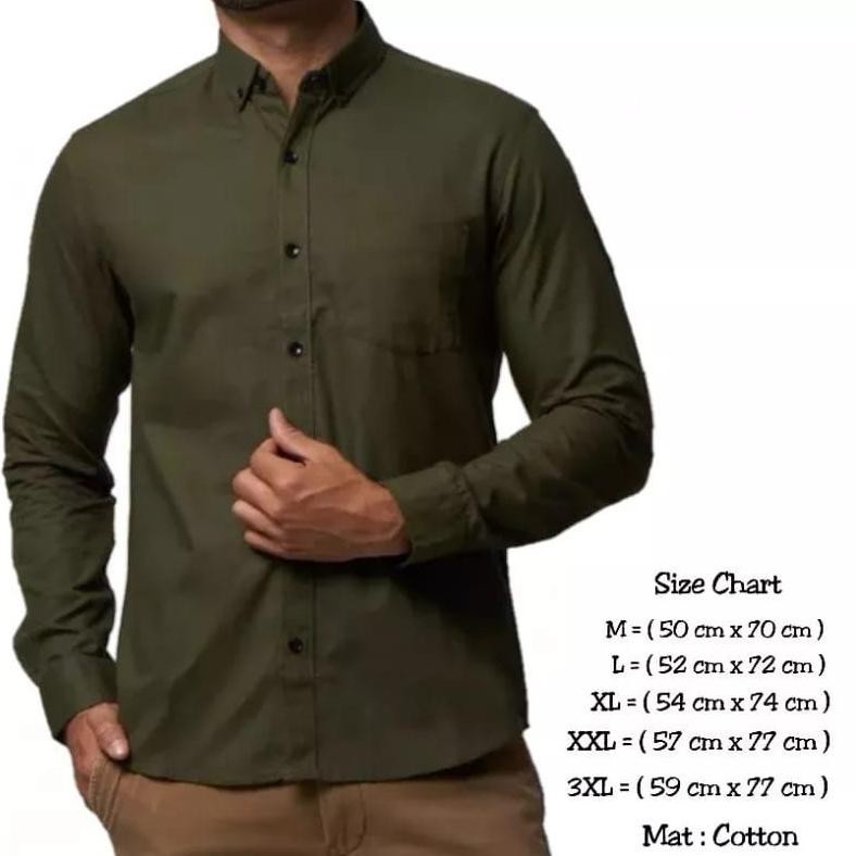 (Promo Cod)Kemeja Pria Lengan Panjang Kemeja Polos Pria Oxford Oxport Kemeja Hitam Baju Laki Laki He