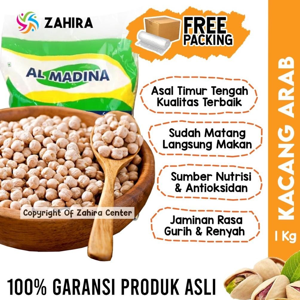 

Kacang Arab Chickpeas 1Kg Premium Matang Souvenir Haji Umroh Mood Booster Mpasi Almond Mede Panggang