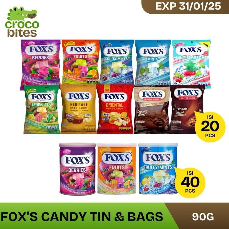 

Permen Fox Fruits Berries Crystal Clear Candy Tin Kaleng 180Gr