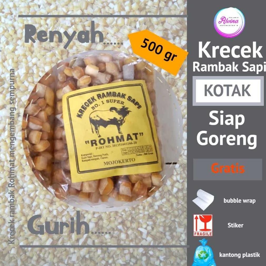 

Krecek Rambak Sapi Rohmat Stik Dan Dadu Siap Goreng Gurih Dan Nikmat