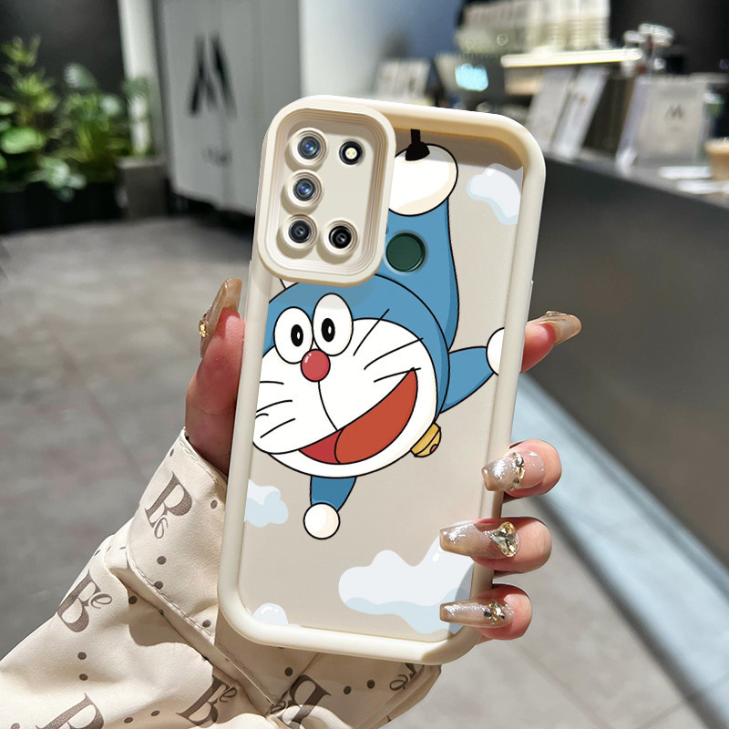 Casing Hp Realme 7i Realme C17 Case lembut ganda Softcase pola kucing robot menyenangkan Kesing HP p
