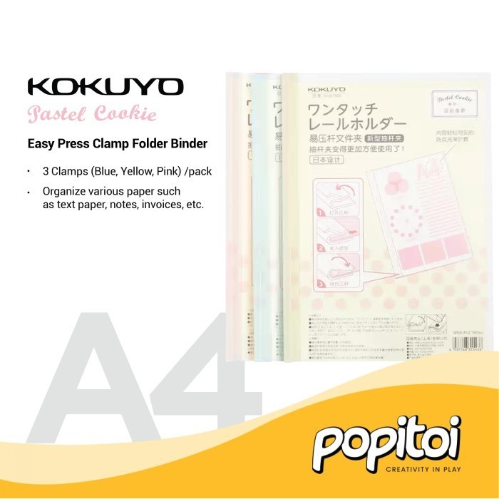 

Fauma Kokuyo Easy Press Clamp Folder Binder A4 Plastik Jilid Buku File