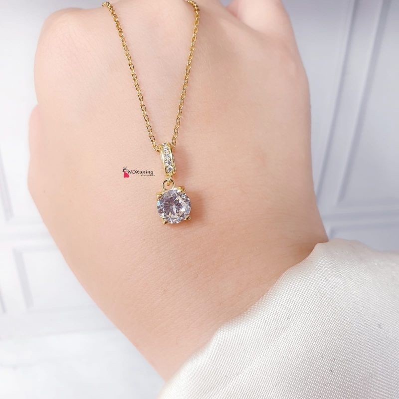 Kalung Rantai Tipis Mata Satu Titanium N08052409