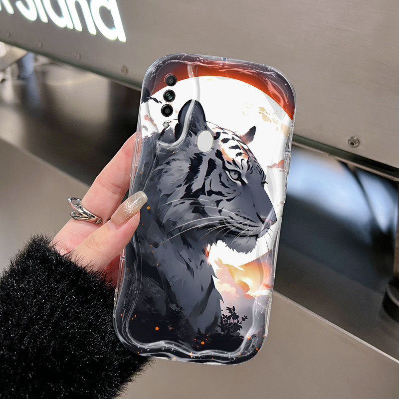 Casing Hp OPPO A31 2020 A8 Case Casing lembut pola harimau putih HP ponsel Kesing pelindung silikon 