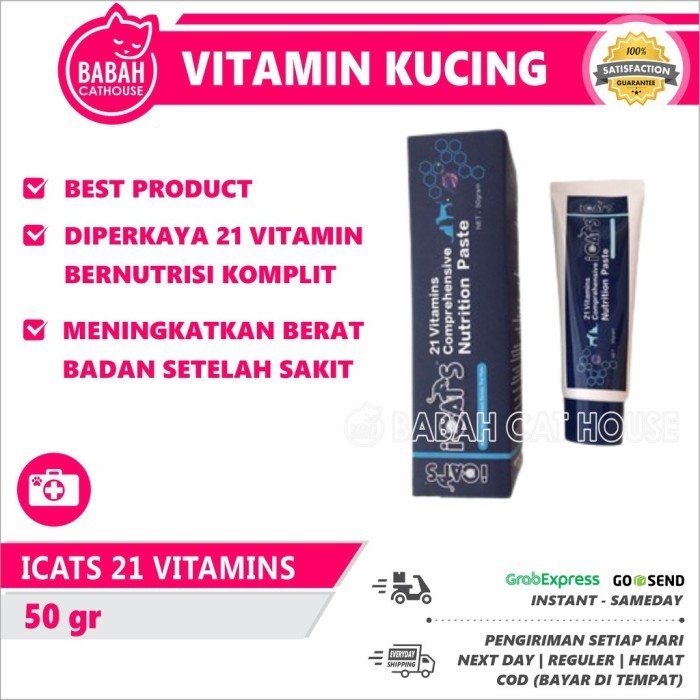 ICATS 21 VITAMINS Vitamin Obat Imun Kucing Kitten Anak Anjing Sakit
