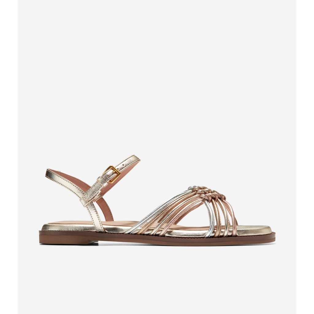 Cole Haan Women Jitney Knot Sandal - Sepatu Wanita (Gold)