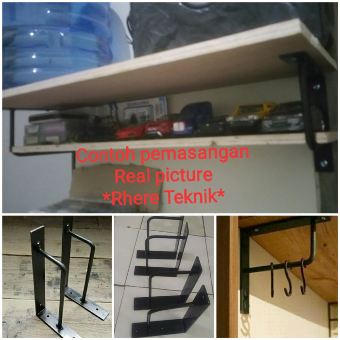 Siku Besi Papan Ambalan 40Cm Plat Siku Penyangga Harga 1Pcs