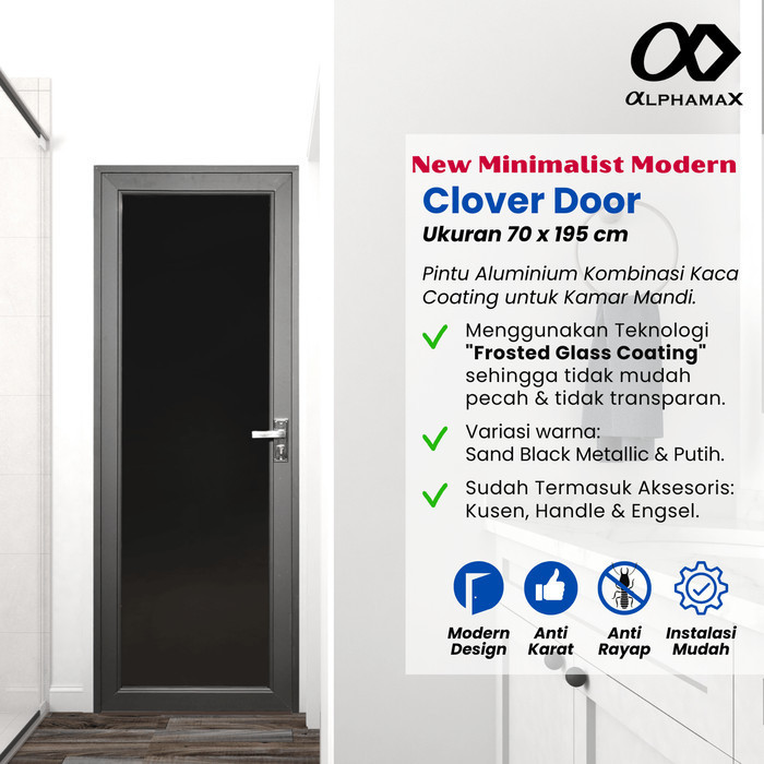 CLOVER DOOR PINTU ALPHAMAX ALUMINIUM /PINTU KAMAR MANDI