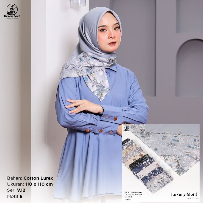 Promo Mega Sale 5.5 // Umama Scarf Motif Jilbab Segiempat Luxury Print Lc