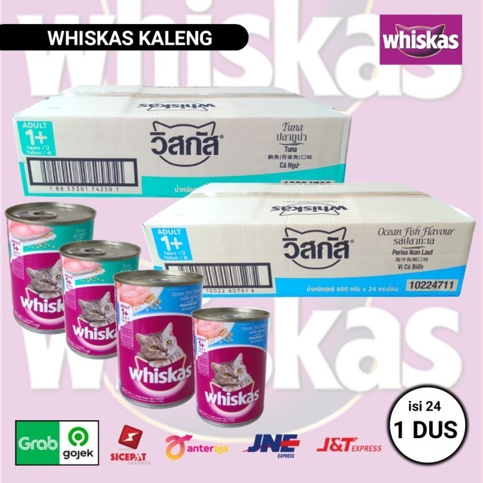 whiskas kaleng 1 dus isi 24wet food whiskas