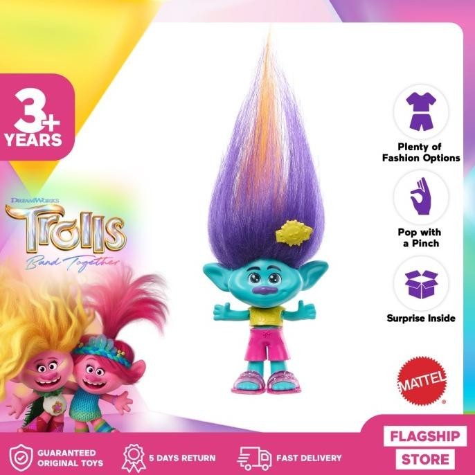 Trolls Band Together Purple Hair Pops - Mainan Action Figure