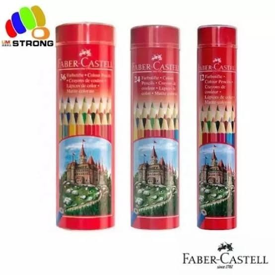 

Faber Castell Round Tin Color Cil Sil Warna Tabung Kaleng Bulat