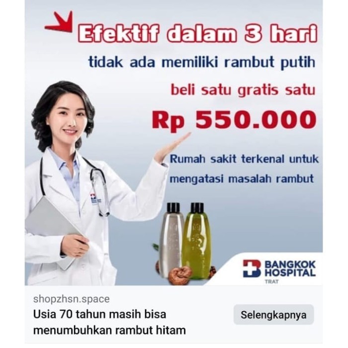 Shampo shouwu diimpor dari thailand, sahmpo uban penghitam rambut alam