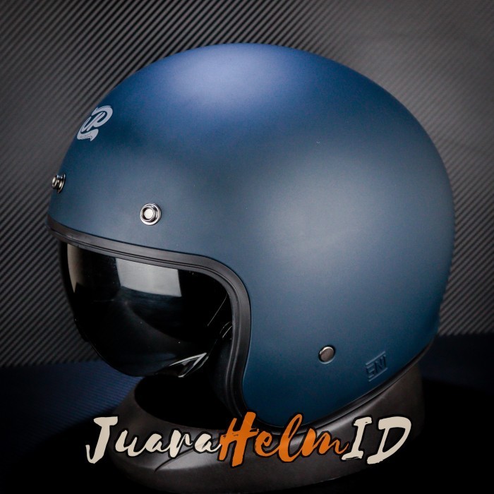 JPX HELM JP SIGNATURE SO SOLID / DEEP BLUE DOFF SILVER / RETRO CLASSIC