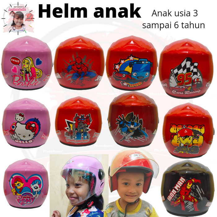 HELM ANAK ANAK UMUR 3 SAMPAI 6 TAHUN MOTIF SEPEDA MOTOR SNI