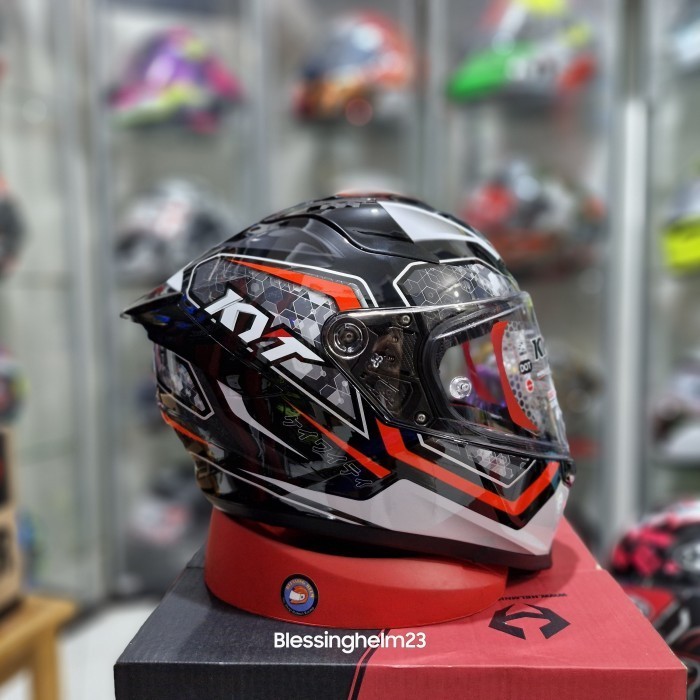 KYT STIKER SERI 1 BLACK RED HELM FULL FACE