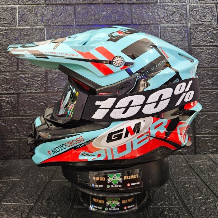 HELM GM TRAIL MOTOCROSS MOTIF RIDER TOSCA RED FLUO