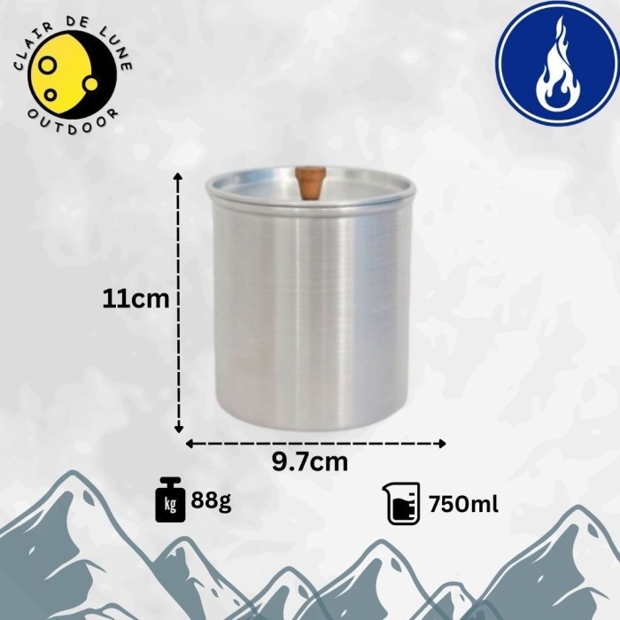 Ready Sumbu Langit Alumunium Cooking Pot 750ml / Cooking Pot Outdoor Camping