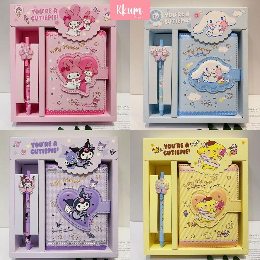 

tu-67 2 in 1 Gift set notebook sanrio magnet/ Buku tulis cute kuromi cinnamorol Murah