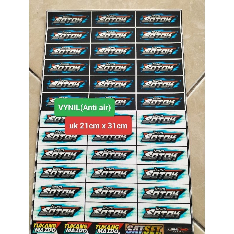 

STIKER TEAM SOTOK | STIKER SOUNDSYSTEM | STIKER ANTI AIR | STIKER VYNIL | STIKER PACK | STIKER 1 LEMBAR Ukuran 21cmx31cm