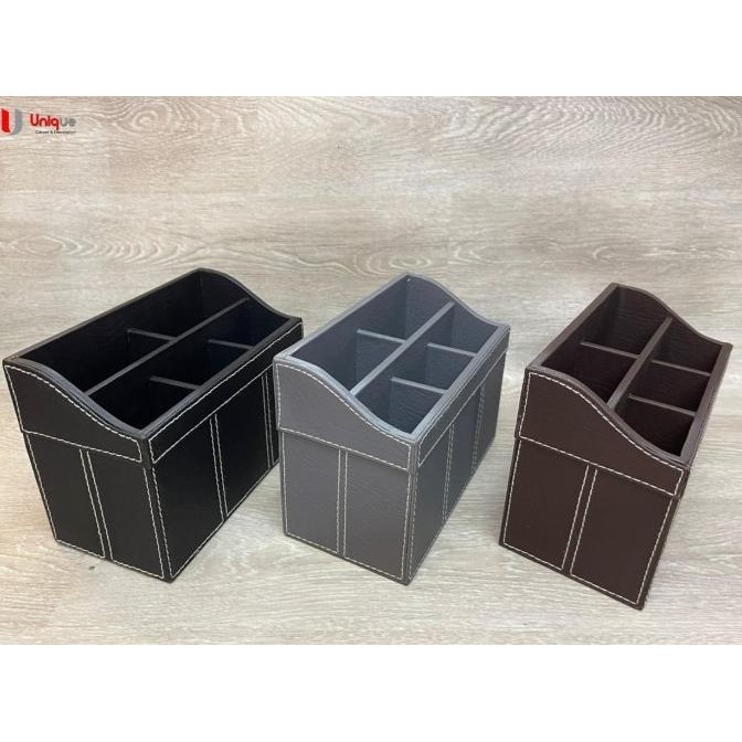 

Tempat Wadah Atk / Kotak Pensil Pena Remot Handphone Bahan Kulit