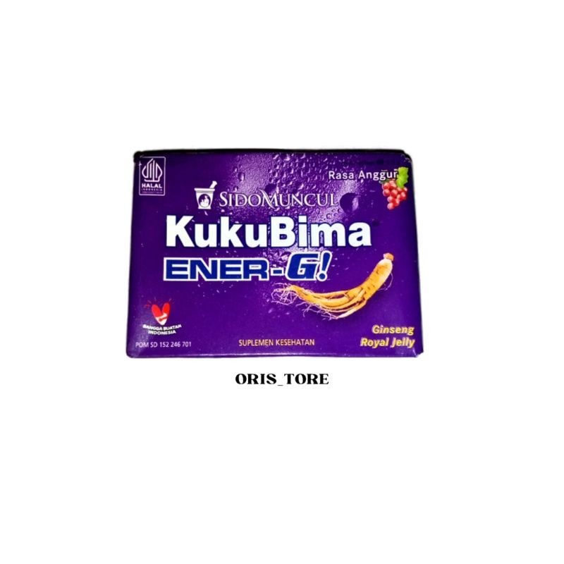 

KukuBima Ener-G_Rasa Anggur_1 Kotak Isi 6 Sachet Berat Persachet 4.5 Gram