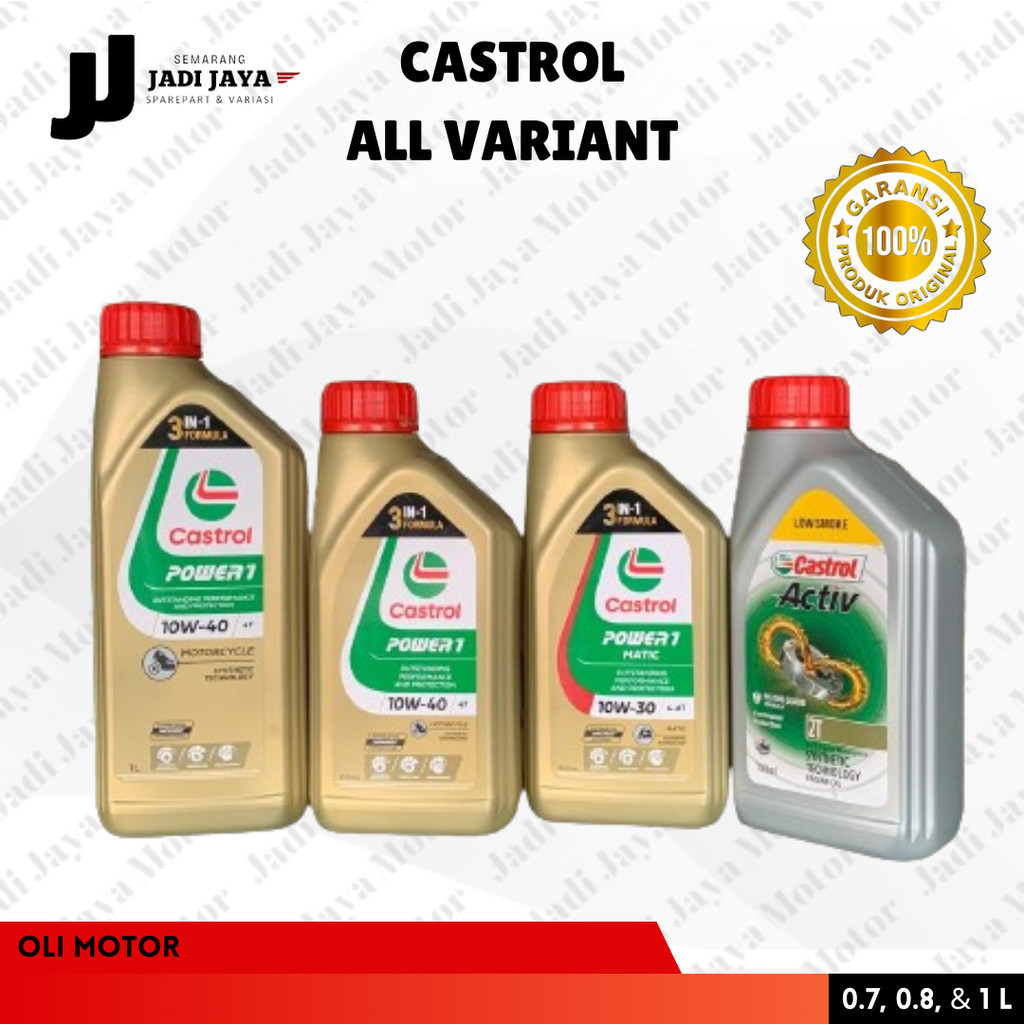 Oli Castrol Lengkap / Power1 4T / Power1 Matic / Activ 2T Low Smoke 100% Original