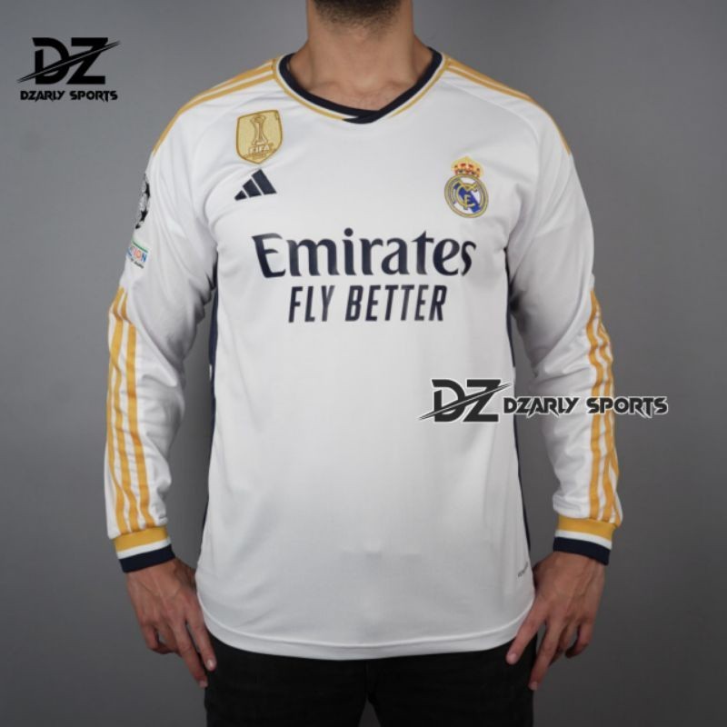 [BEST DEAL] PREMlUM JERSEY REAL MADRID HOME LONGSLEEVE LS 2023/2024 Grade AAA+ Original