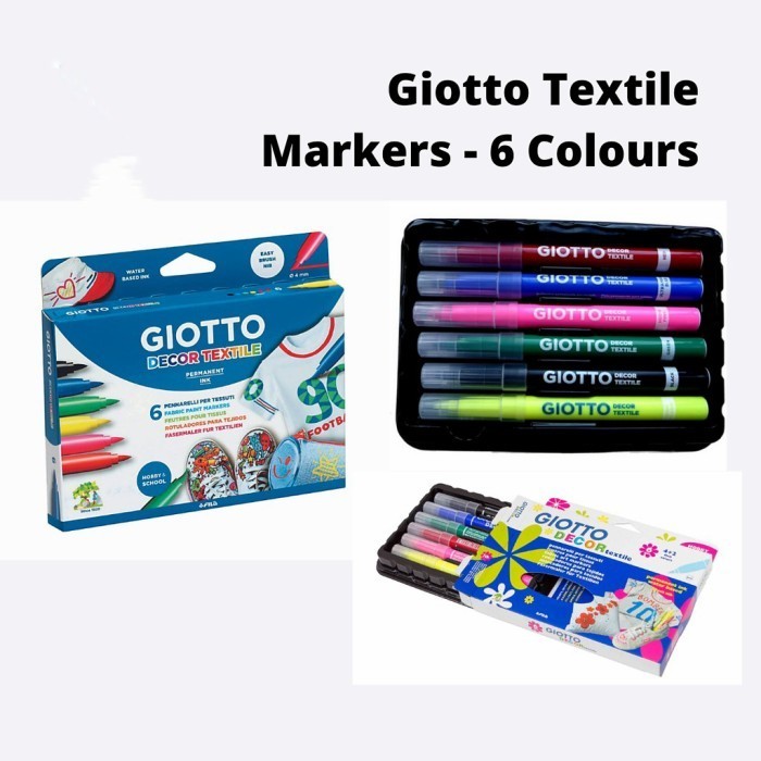 

Giotto Decor Textile Fabric Marker Set Spidol Cat Kain Permanen