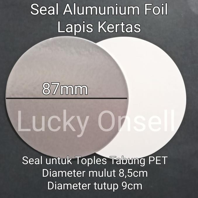 100pcs Seal Alumunium Foil Toples Tabung PET 87mm - Seal Lapis Kertas