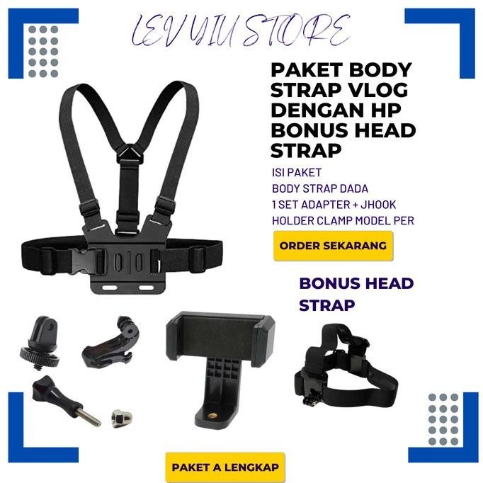 Body Strap Action Kamera Paket Holder For Hp Smartphone Chest Strap