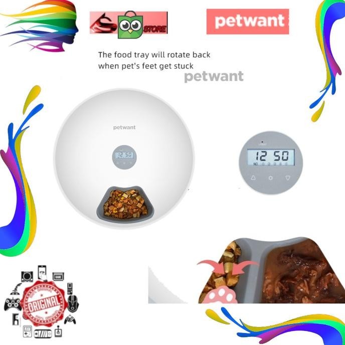 Petwant F6 Tempat makan Hewan Kucing/Anjing Pet food timer otomatis