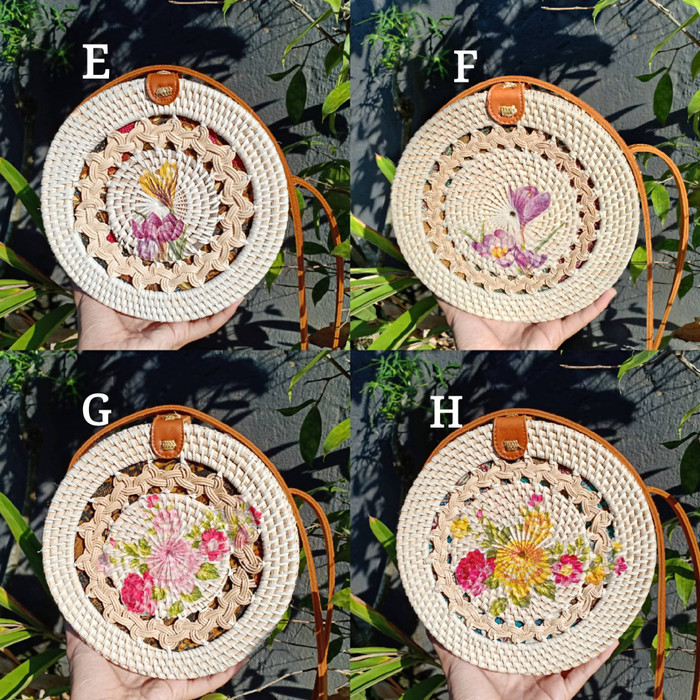 ------] Tas Rotan Gendit Decoupage Sling Bag Bali