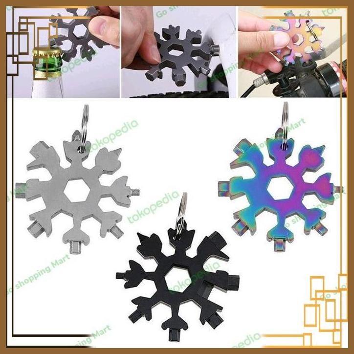 [GSM] (GSM) 18 in 1 Snowflake Multi-tool Pocket tool Spanner Hex Wrench Bott