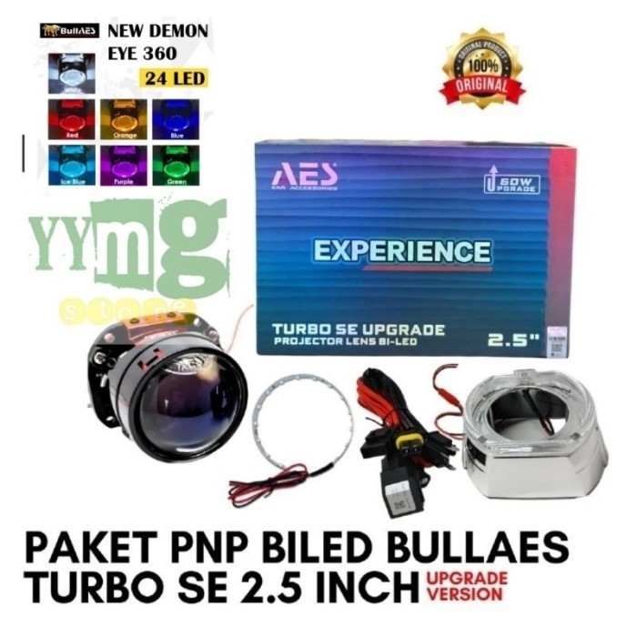 Terbaru Paket Lengkap Lampu Biled Aes Gen 2 Projector Turbo Aes 2,5 Inch Best Quality