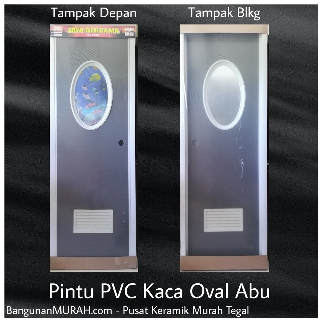 Pintu Kamar Mandi PVC Kaca Oval (Tegal Brebes Pemalang Slawi)