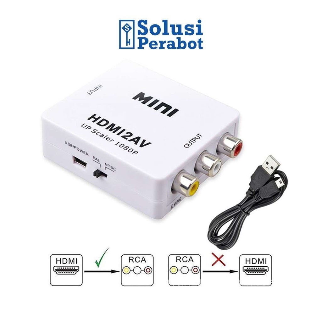 Mini HDMI2AV Converter SP / HDMI To RCA AV Adaptor / Box TV Tabung