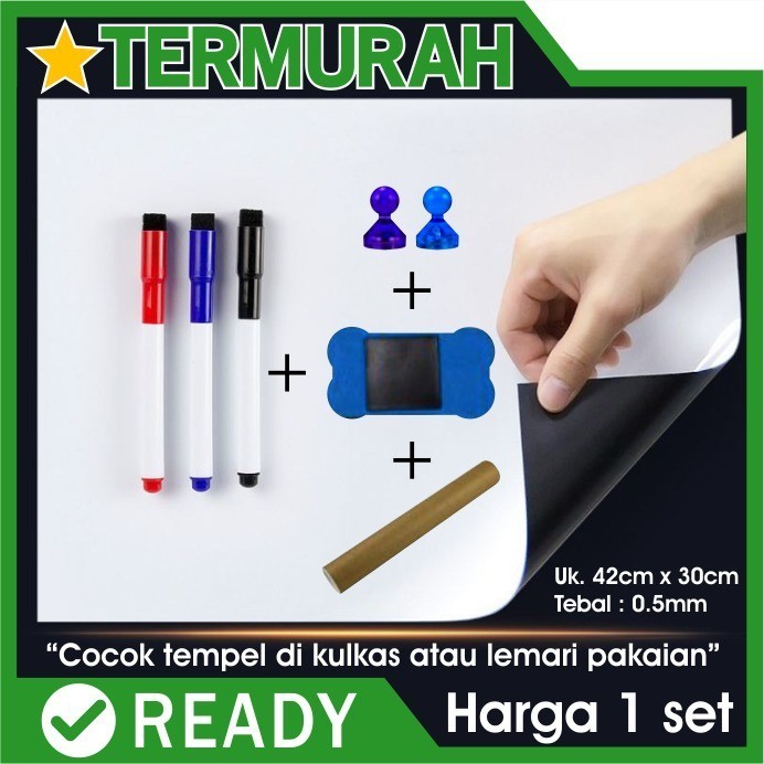 

Papan Tulis Whiteboard Magnet Kulkas Tempel Magnetic Lembaran Lembar