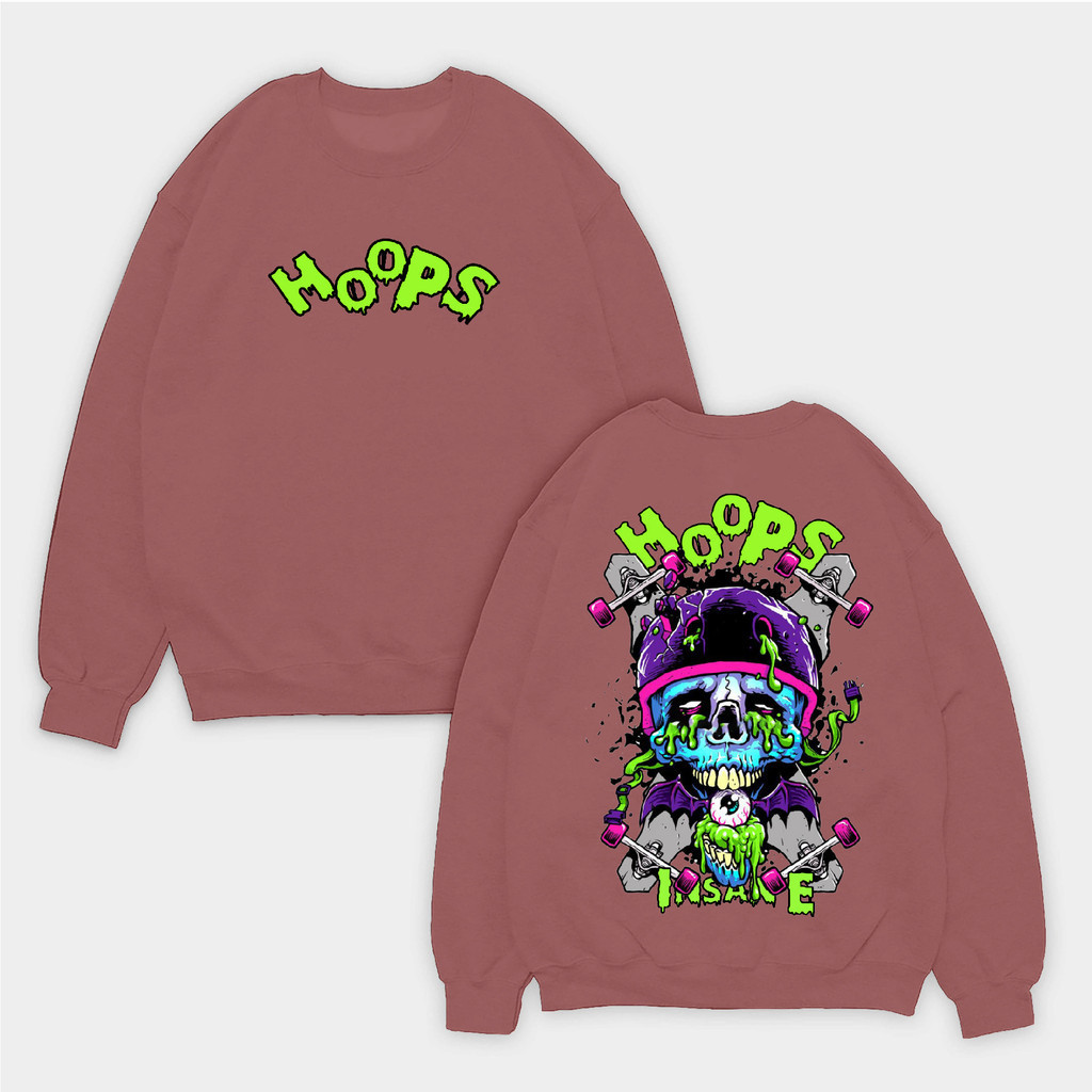 [NMDS COMPANY] PREMIUM CREWNECK SWEATER POLOS Basic Sweater SABLON HOOPS ( Sablon Depan Belakang )