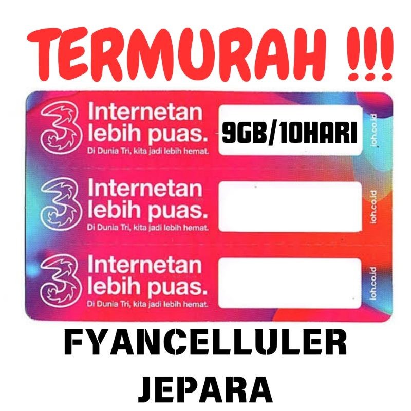 VOUCHER TRI HAPPY 9GB 10HARI (NASIONAL)