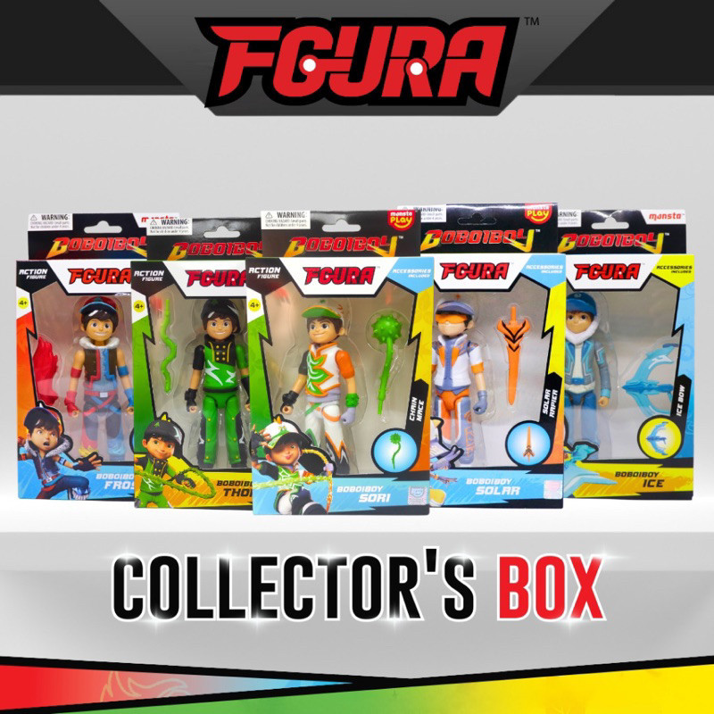[BEST DEAL] FGURA BOBOIBOY COLLECTOR'S BOX : Sori Solar Thorn Frostfire Blaze Ice Limited