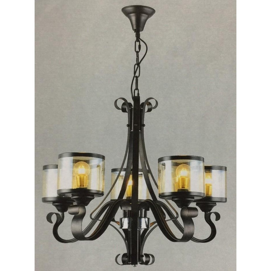 LAMPU GANTUNG HIAS MINIMALIS VINTAGE 5 LAMPU BLACK
