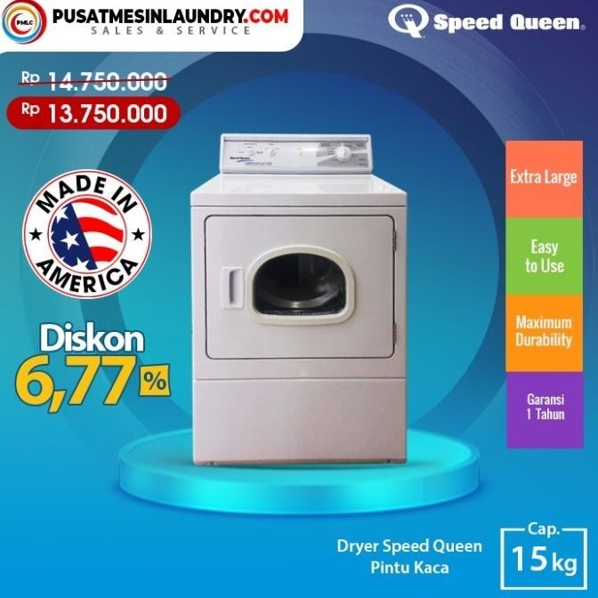 Speed Queen Mesin Pengering Gas 15kg Kaca Kecil Heavy Duty  LDL3TRGS