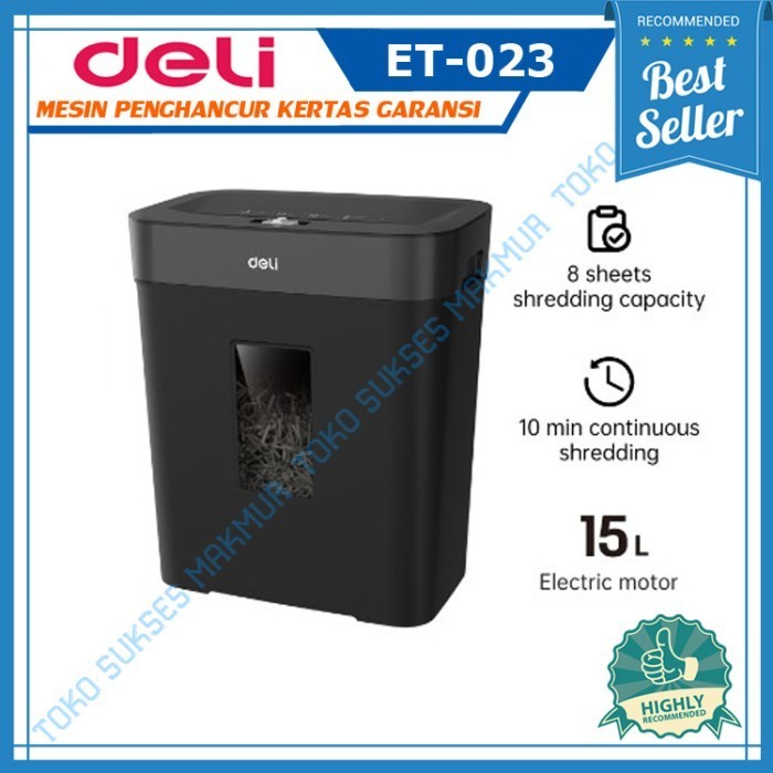 

DELI ET023 Mesin Penghancur Kertas PAPER SHREDDER 15 LITER 8 LEMBAR
